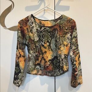 Multicolor Snake Print Women's Top